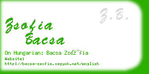zsofia bacsa business card
